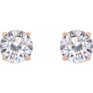 14K Rose Gold 5.5 mm Stuller Lab-Grown Moissanite Earrings