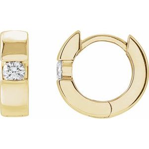 14K Yellow Gold 1/3 CTW Lab-Grown Diamond Hinged Huggie Earrings