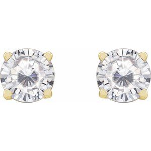 14K Yellow Gold 5 mm Stuller Lab-Grown Moissanite Earrings