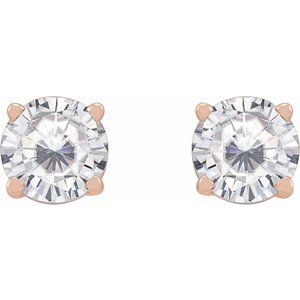 14K Rose Gold 5 mm Stuller Lab-Grown Moissanite Earrings