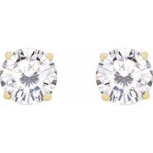14K Yellow Gold 6.5 mm Stuller Lab-Grown Moissanite Earrings