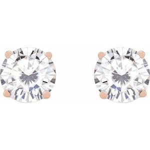 14K Rose Gold 6.5 mm Stuller Lab-Grown Moissanite Earrings