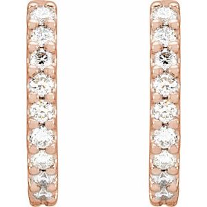 14K Rose Gold 1/3 CTW Natural Diamond 12.6 mm Hoop Earrings