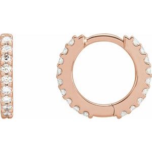 14K Rose Gold 1/3 CTW Natural Diamond 12.6 mm Hoop Earrings