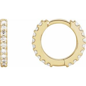 14K Yellow Gold 1/6 CTW Natural Diamond 12.6 mm Hoop Earring