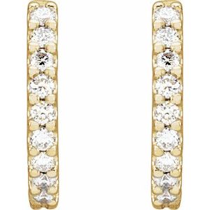 14K Yellow Gold 1/3 CTW Natural Diamond 12.6 mm Hoop Earrings
