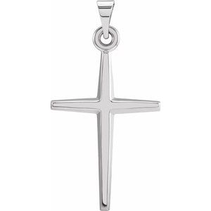Platinum 27.8x15 mm Cross Pendant