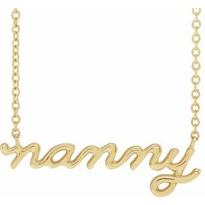 14K Yellow Gold Nanny 18" Necklace