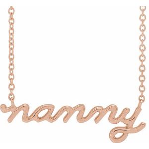 14K Rose Gold Nanny 18" Necklace