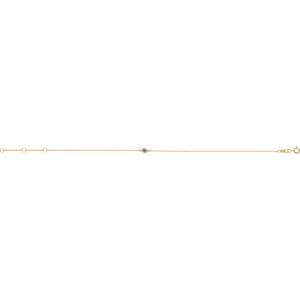 14K Yellow Gold Natural Aquamarine Bezel-Set Solitaire 6 1/2-7 1/2" Bracelet