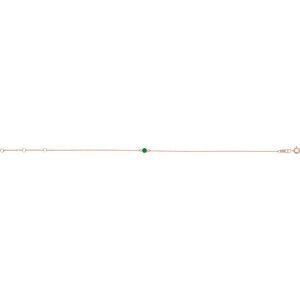 14K Rose Gold Natural Emerald Bezel-Set Solitaire 6 1/2-7 1/2" Bracelet