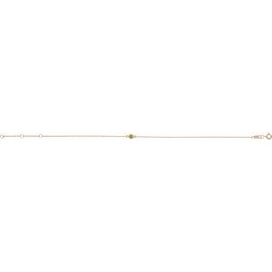 14K Rose Gold Natural Peridot Bezel-Set Solitaire 6 1/2-7 1/2" Bracelet