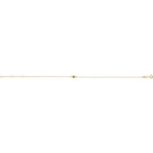 14K Yellow Gold Natural Peridot Bezel-Set Solitaire 6 1/2-7 1/2" Bracelet