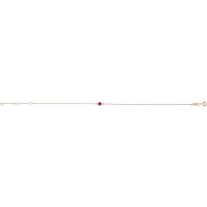 14K Rose Gold Lab-Grown Ruby Bezel-Set Solitaire 6 1/2-7 1/2" Bracelet