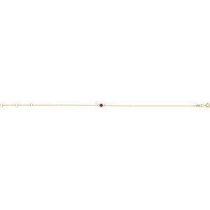 14K Yellow Gold Lab-Grown Ruby Bezel-Set Solitaire 6 1/2-7 1/2" Bracelet