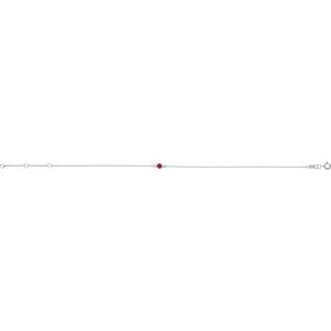 Platinum Lab-Grown Ruby Bezel-Set Solitaire 6 1/2-7 1/2" Bracelet