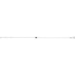 Platinum Natural Blue Sapphire Bezel-Set Solitaire 6 1/2-7 1/2" Bracelet