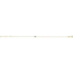 14K Yellow Gold Natural Blue Zircon Bezel-Set Solitaire 6 1/2-7 1/2" Bracelet