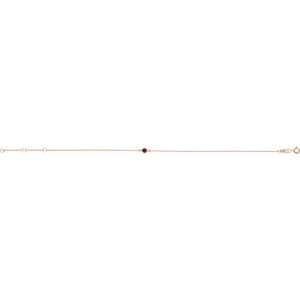 14K Rose Gold Natural Mozambique Garnet Bezel-Set Solitaire 6 1/2-7 1/2" Bracelet