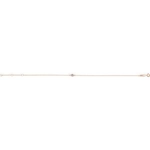 14K Rose Gold Natural White Sapphire Bezel-Set Solitaire 6 1/2-7 1/2" Bracelet