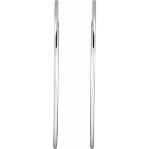Sterling Silver Endless Tube 60 mm Hoop Earrings