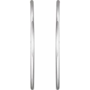 Sterling Silver Endless Tube 40 mm Hoop Earrings