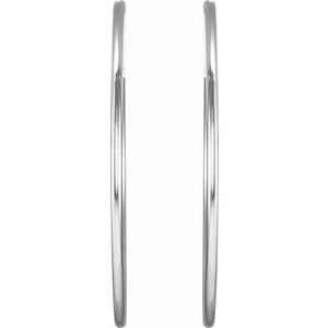 Sterling Silver Endless Tube 45 mm Hoop Earrings