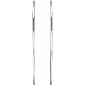 Sterling Silver Endless Tube 75 mm Hoop Earrings