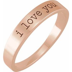 14K Rose Gold I Love You Stackable Ring