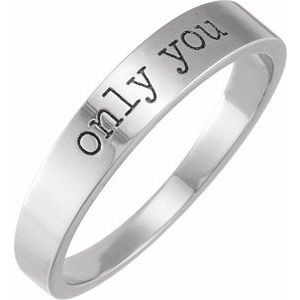 14K White Gold Only You Stackable Ring