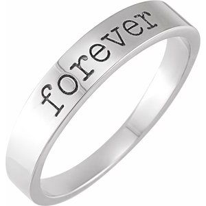 14K White Gold Forever Stackable Ring