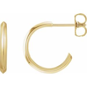 14K Yellow Gold Knife-Edge 17.5 mm Hoop Earring