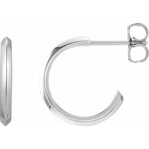 Platinum Knife-Edge 17.5 mm Hoop Earrings