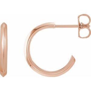 14K Rose Gold Knife-Edge 20 mm Hoop Earrings