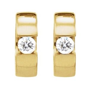 14K Yellow Gold 1/2 CTW Natural Diamond Hinged Hoop Earrings