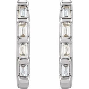 Sterling Silver 1/10 CTW Natural Diamond Huggie Earrings