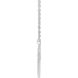 Platinum Textured Cross 18" Necklace