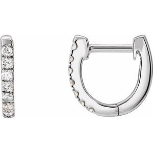 14K White Gold 1/6 CTW Natural Diamond Hoop Earrings
