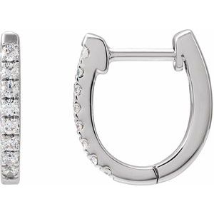 Sterling Silver 1/6 CTW Natural Diamond Hoop Earrings