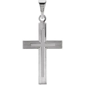 14K White Gold Cross Pendant