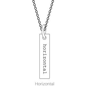 Sterling Silver Engravable Sculptural Bar Pendant