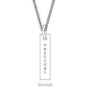14K White Gold Engravable Sculptural Bar 16-18" Necklace