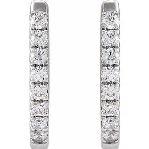 14K White Gold 1/6 CTW Natural Diamond Hoop Earrings