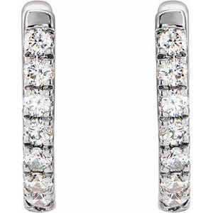 Sterling Silver 1/6 CTW Natural Diamond Hoop Earrings