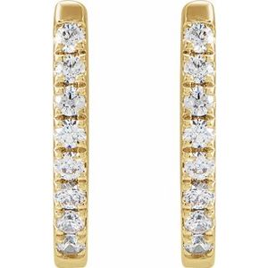 14K Yellow Gold 1/6 CTW Natural Diamond Hoop Earrings