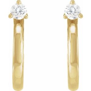 14K Yellow Gold 1/8 CTW Natural Diamond Hoop Earring