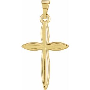 14K Yellow Gold 18x13 mm Cross Pendant