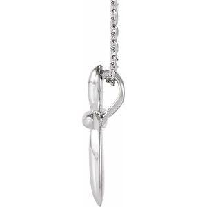 Sterling Silver 17x13 mm Cross 16-18" Necklace