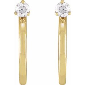 14K Yellow Gold 1/5 CTW Natural Diamond Hoop Earring