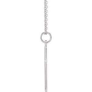 14K White Gold Cross 18" Necklace